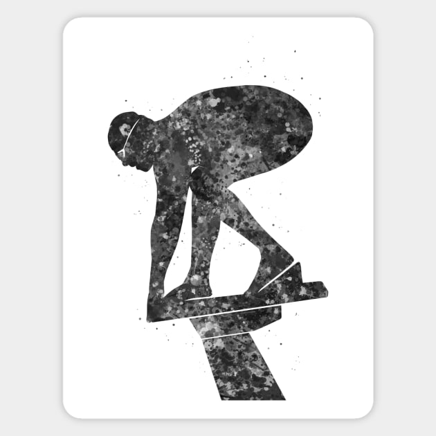 Swimmer male black and white Sticker by Yahya Art